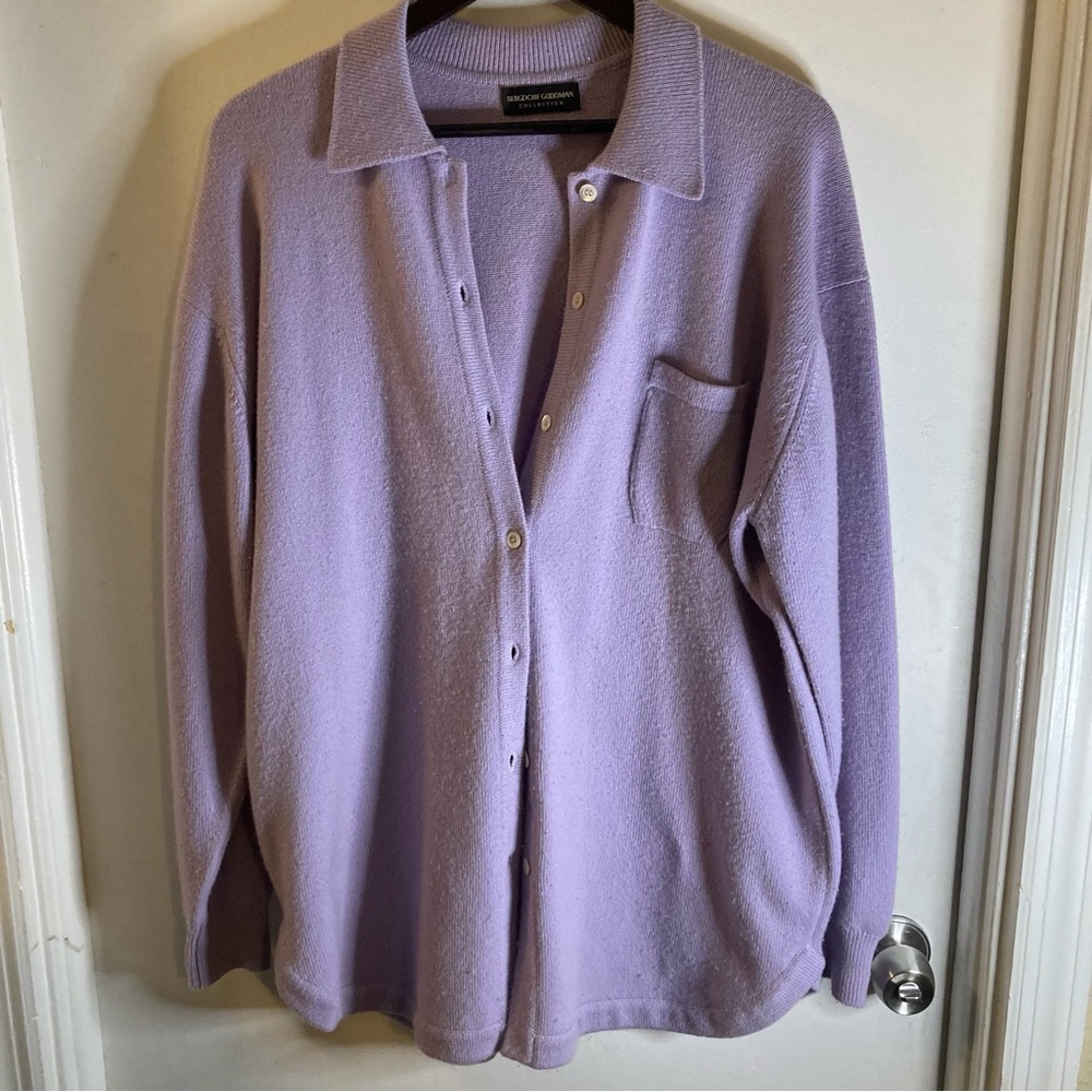 Vintage Bergdorf Goodman 100% Cashmere Cardigan FLAWLESS & OVERSIZED XL FIT